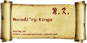 Mocsáry Kinga névjegykártya