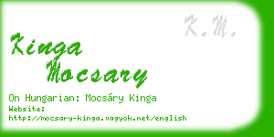 kinga mocsary business card