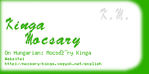 kinga mocsary business card